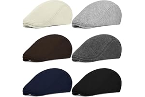 KUTTOR 6 Pieces Men's Newsboy Caps Gatsby Cabbie Driving Hunting Cap Newsboy Flat Cap Irish Hats Ivy Hat