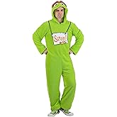 Adult Oscar the Grouch Costume Onesie | Sesame Street Jumpsuit with Hood | Officially Licensed