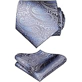 Alizeal Mens Gradient Paisley Necktie and Pocket Square Set