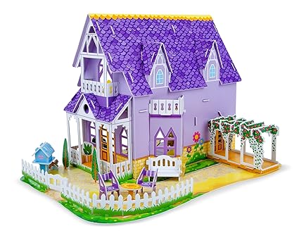 Melissa & Doug 3D Puzzle Dollhouse - Purple