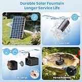 Biling 12W Solar Fountain with Battery Backup 300L/H 10 Nozzles view 5
