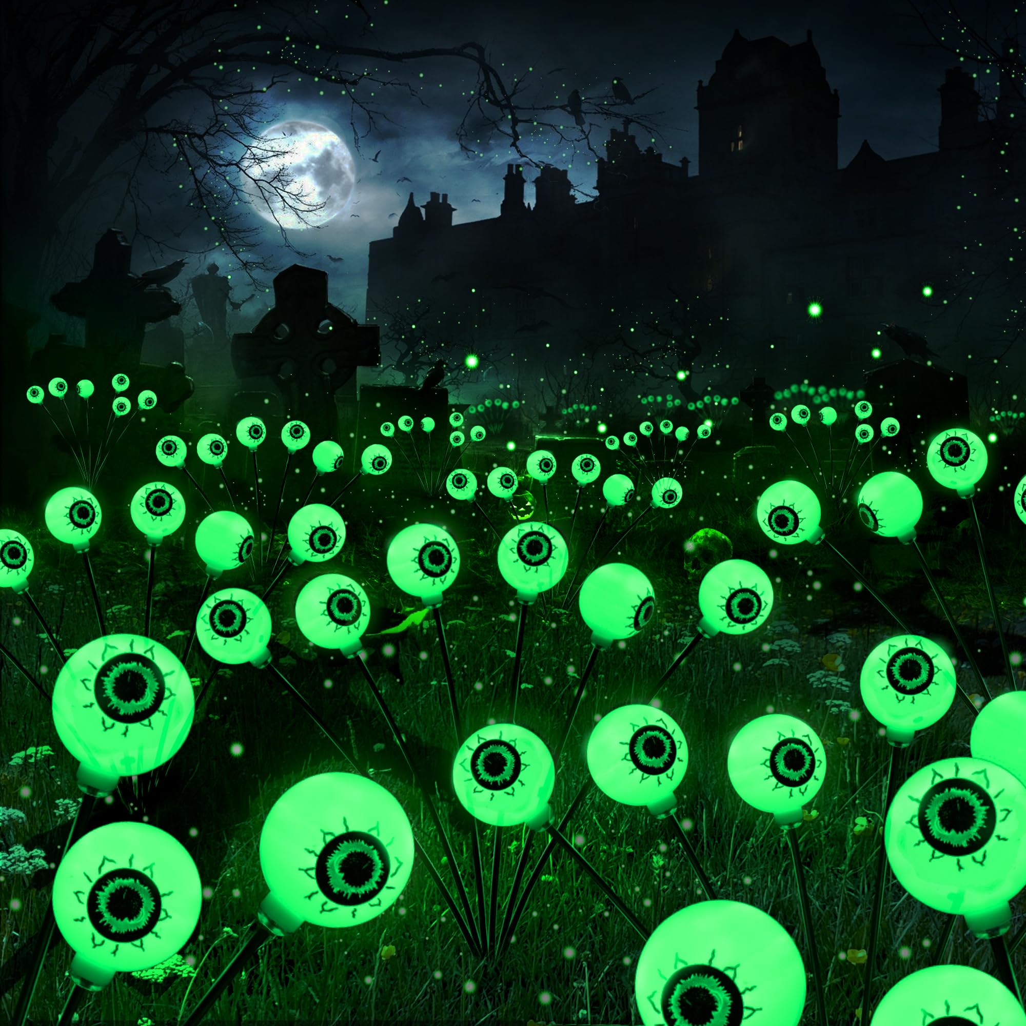Photo 1 of *MISSING PARTS*
Brizled Solar Halloween Lights, 2 Pack Total 12 LED Green Halloween Eyeball Lights, 2 Modes Outdoor Green Eyeball Light, Swaying Outside Scary Pathway Light Waterproof for Garden Yard Lawn Path Decor