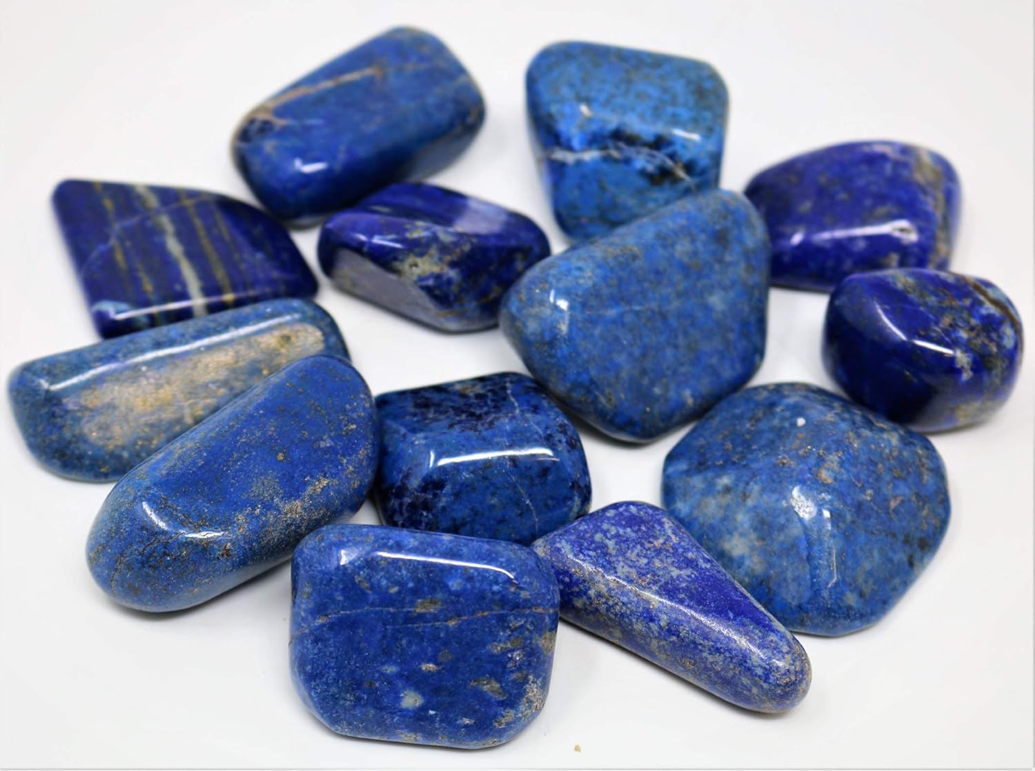 Marcopolo Gems 1/2lb Bulk Natural Lapis Lazuli Hand Polished Tumbled Stones 1.0” to 1.5” inch XXL Large AA Grade Stones: Kitchen & Dining