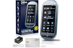 Vavus Language Translator Device with Unlimited Lifetime Global 4G Internet Included - Sim Card, WiFi & Offline Translation - 138 Languages and dialects (Dark Gray)