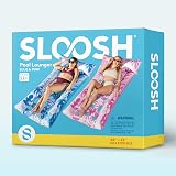 Sloosh Inflatable Pool Lounger 2 Pack XL Headrest Vents Blue Pink view 7