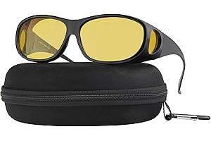 Success Eyewear Night Driving Glasses Anti Glare Night Vision Yellow Tint Glare Reducing Fit Over Sunglasses Men Women