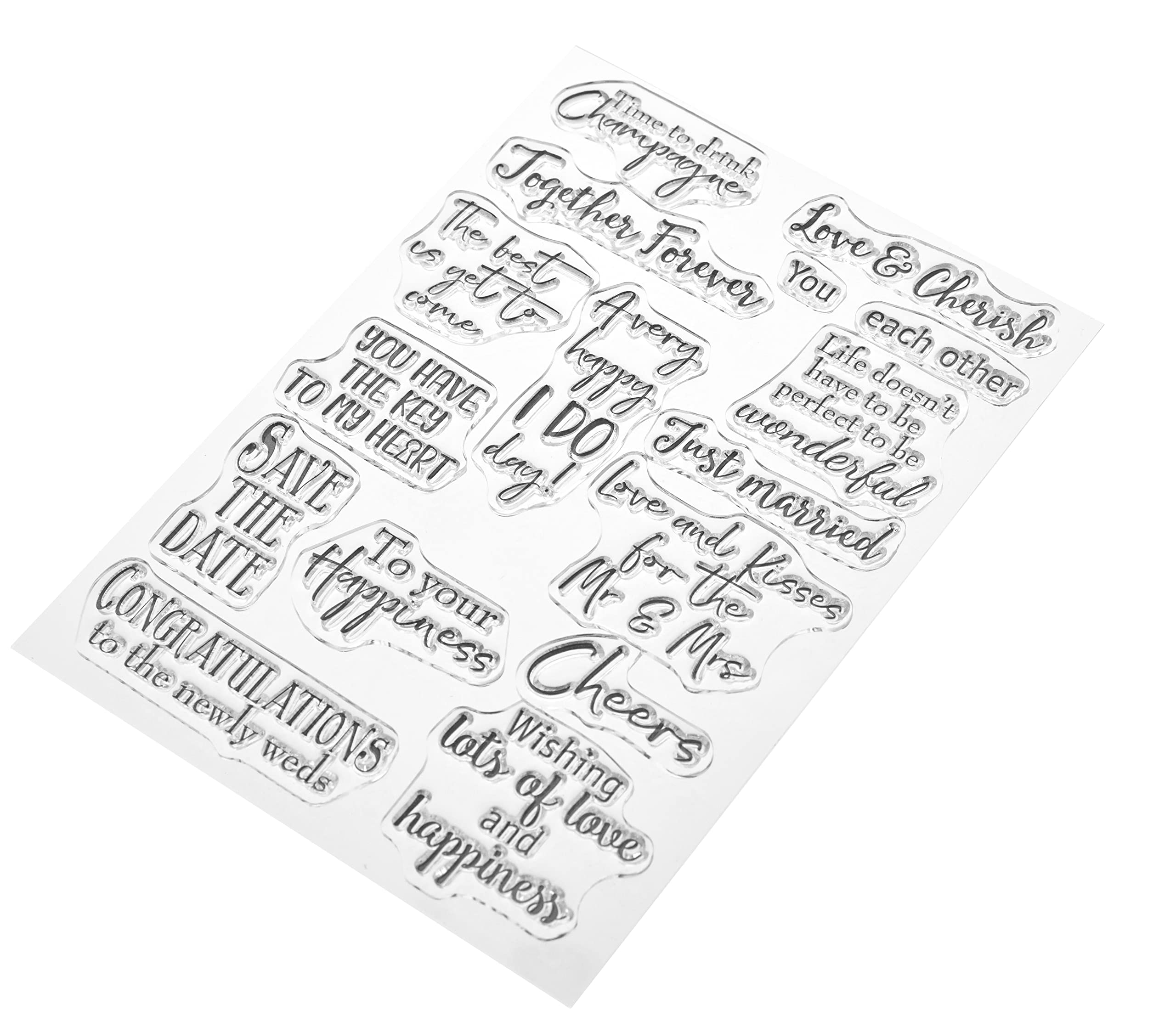 Marianne Design Wedding sentiments Clear Stamp Set, Synthetic Material, 18.6 x 11.9 x 0.3 cm