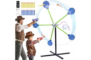 fygurso 2-Player Shooting Game Toy,Foam Dart Toy Gun with Auto Reset Rotating Shooting Target,Ideal Gift for Kids Ages 4, 5, 6, 7, 8,9,10+
