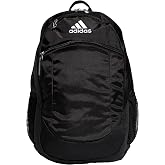 adidas Unisex Striker II Team Backpack, Black/White, One Size | Padded Laptop Sleeve, Multiple Organizer Pockets, Water-Bottle Pockets, Durable Build, School Gym &amp; Travel Ready