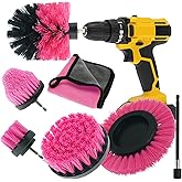 Sayutie 7pcs Drill Brush Attachment Power Scrubber Cleaning Brush Grout Cleaner Brush All Purpose Drill Brush Set for Grout, 
