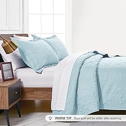 Love's cabin King Size Quilt Set Spa-Blue