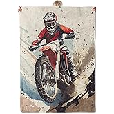 Aonimonis Motocross Dirt Bike Throw Blanket Gifts for Women Adults Girls, Soft Fuzzy Warm Cozy Flannel Blankets for Bedroom, Travel, Couch, Home Decor 50x60 in
