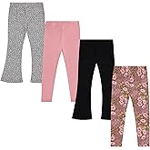 BTween Girls 4 Pack Rib ITY Brushed ITY Leggings Soft, Stretchy, and Comfortable Pants Rose, Size 7