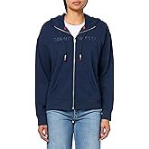 Tommy Hilfiger womens Logo Full Zip Pocketed Hoodie Sweatshirt