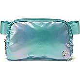Pander Everywhere Crossbody Bag Iridescent Polyester Sling Belt Bag with Adjustable Strap