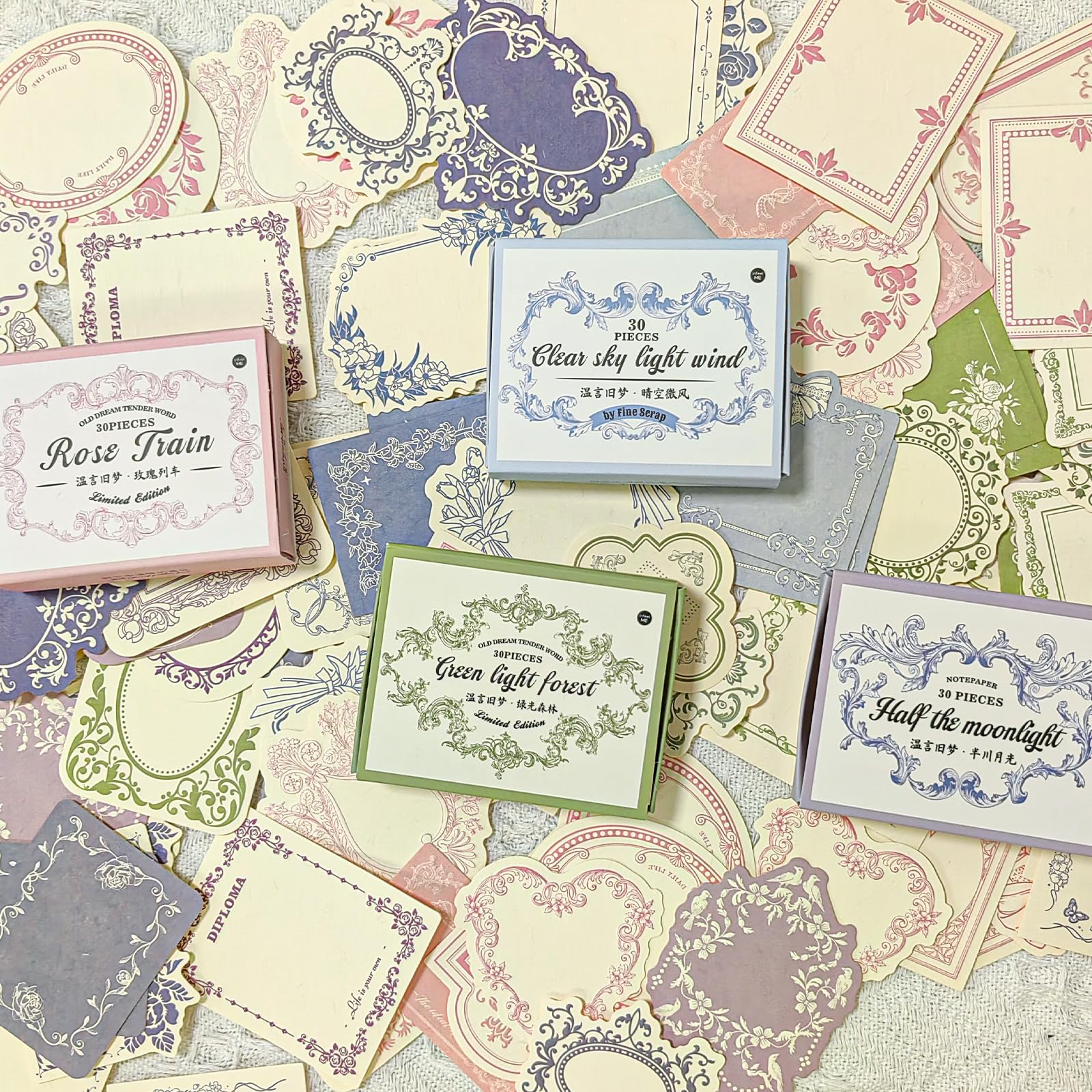 Photo 1 of 120 Sheets Vintage Embossed Scrapbook Paper,Mini Pink Journaling Scrapbooking Supplies Kit Aesthetic Decorative Craft Stationery for Journaling, Junk Journals, Planners & Scrapbooking Supplies