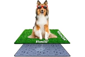 Pee Pads for Dogs with Fake Grass, 32" x 24" Indoor Artificial Grass for Dogs Potty, Lawn Pee Pads for Doggie Washable, Reusa