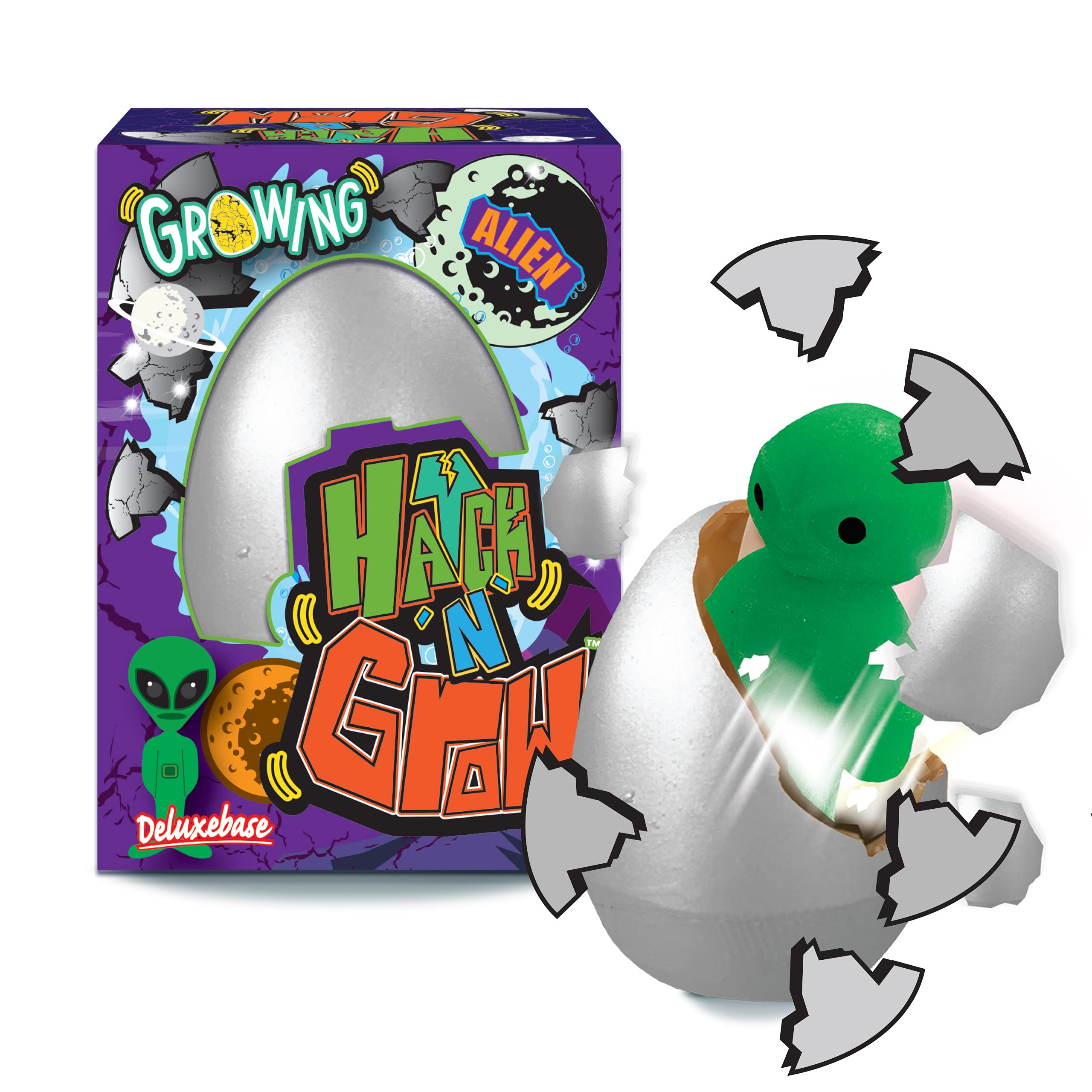 Hatch n Grow Mini – Alien Egg from Deluxebase, 6.5cm Water-Activated Hatching Egg & Surprise Growing Space Toy, Fun Educational Toys & Gifts for Kids.