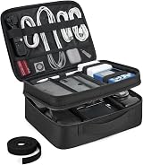 bagsmart Extra Large Double Layer Travel Cable Organizer Case Black view 1