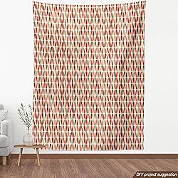 Ambesonne Retro Fabric by The Yard Sixties and
