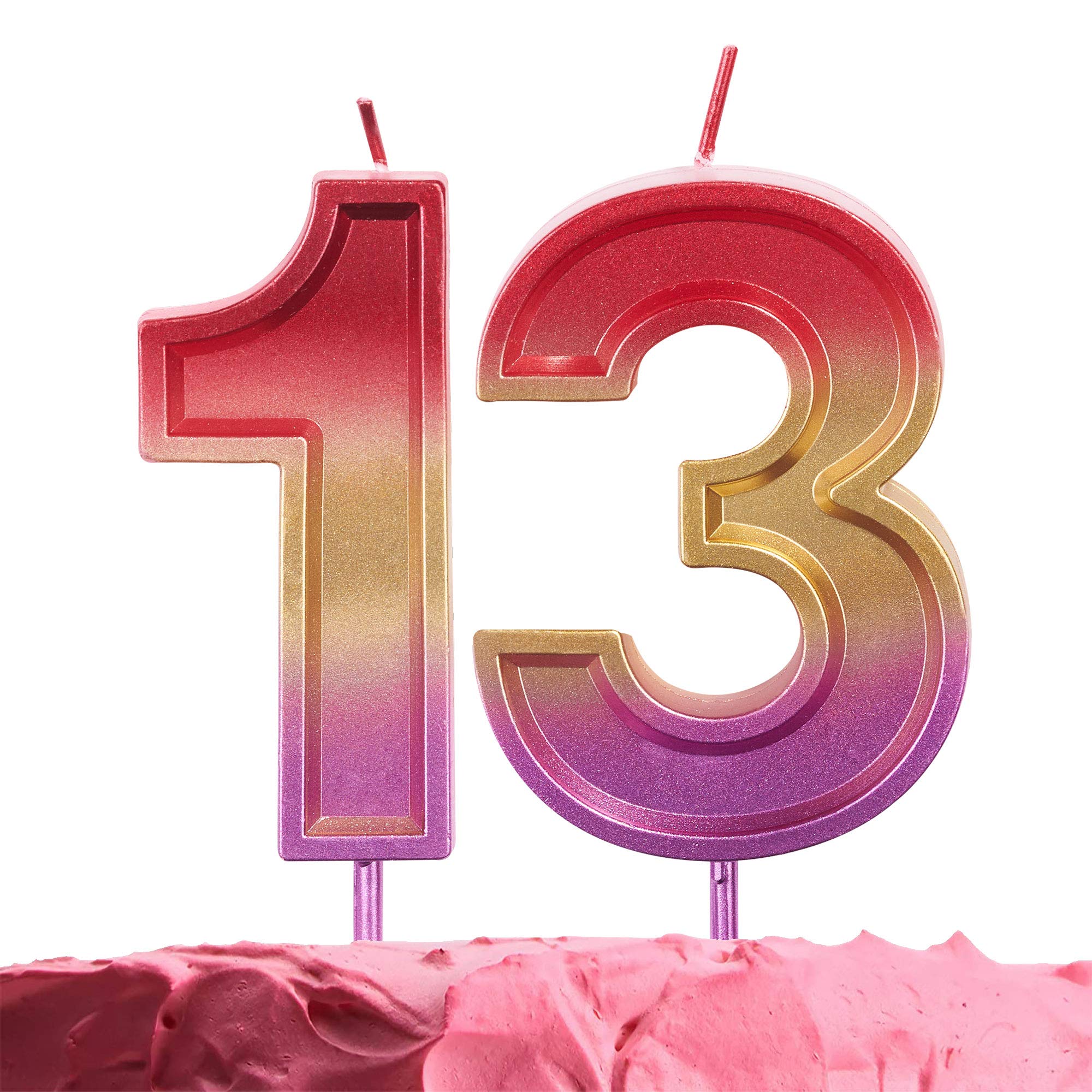 GET FRESH Number 13 Birthday Candle – Rainbow Number 13 Candle on Sticks – Rainbow Thirteen Candle for Birthday Anniversary – 13th Birthday Candle for Cake Decoration – Multicolor Cake Candle