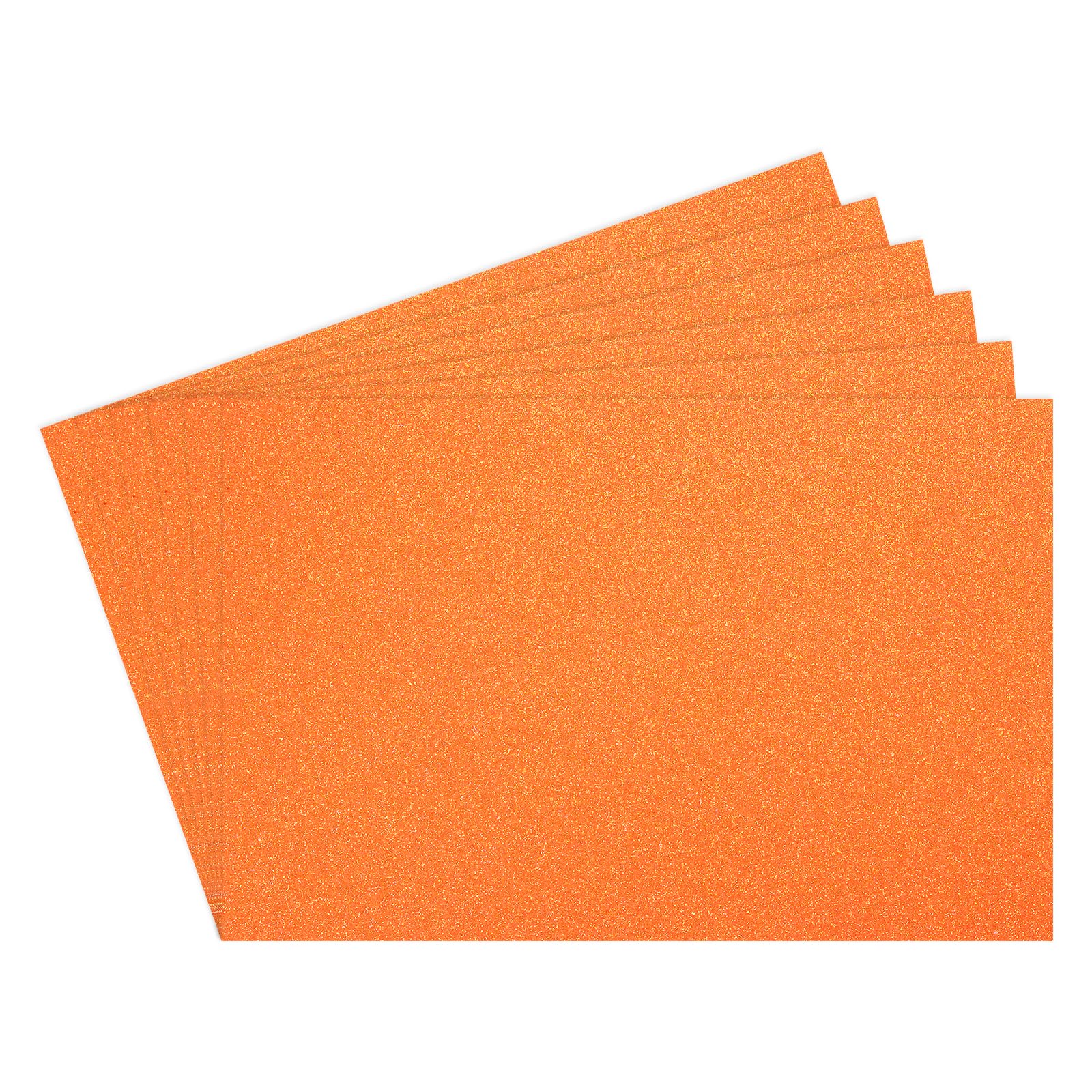 Rebower 6Pcs Foam Sheets Crafts Glitter Foam Arts Paper 12 x 8 x 5/64 Inch [for Crafts Project, Scrapbooking, DIY, Party Handicraft, Costumes]-30cm x 20cm x 2mm / Orange