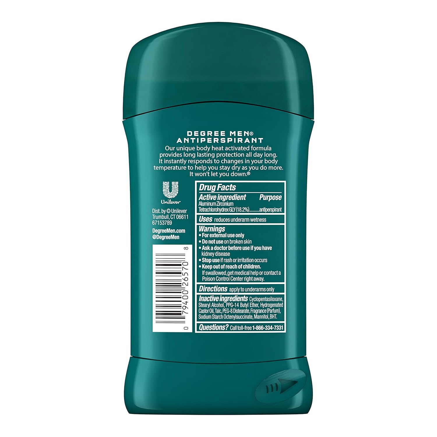 Degree Men Original Antiperspirant Deodorant 48-Hour Odor Protection Sport Mens Deodorant Stick 2.7 oz, 6 Count : Beauty
