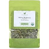Biokoma Organic White Mulberry Leaf Tea Loose Dried Leaves 1.76oz - Morus Alba Herbal Tea - USDA Organic - Resealable Moisture Proof Pouch - No Additives - No Preservatives - Non GMO - Kosher