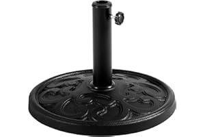 Yaheetech 22lbs Umbrella Base 17.5'' Patio Market Umbrella Stand Iron Umbrella Holder for Garden, Beach Deck, Lawn - Black
