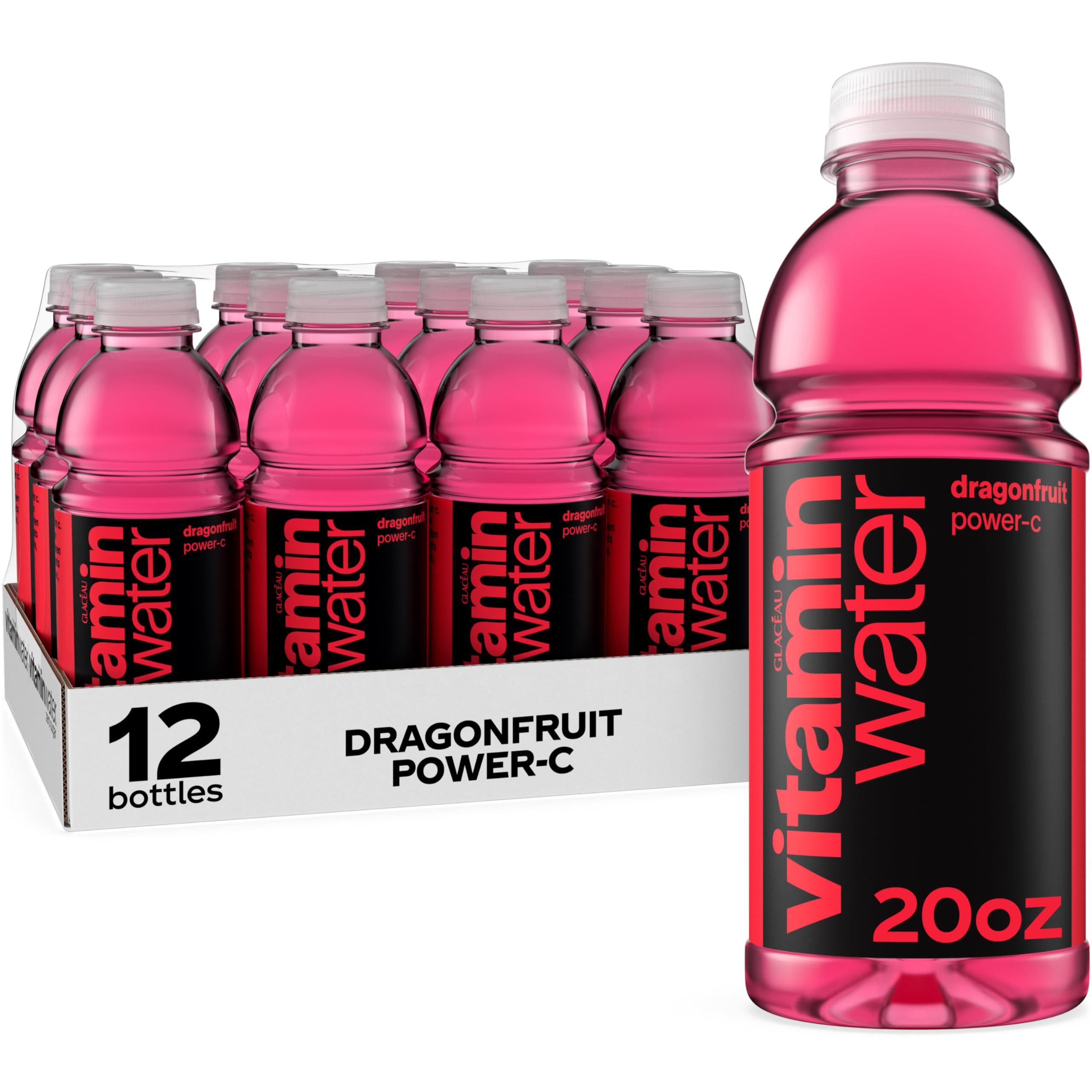 Photo 1 of *Missing 1* vitaminwater Power-C Dragonfruit Nutrient Enhanced Flavored Water Beverage, 20 fl oz Bottles, 12 Pack