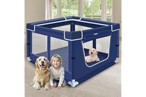 NOTTIA 42 Inches Dog Playpens，Puppy Playpen with Gate for Puppies or Small Dogs, Dog Fence Pet Playpen for Indoor & Outdoor