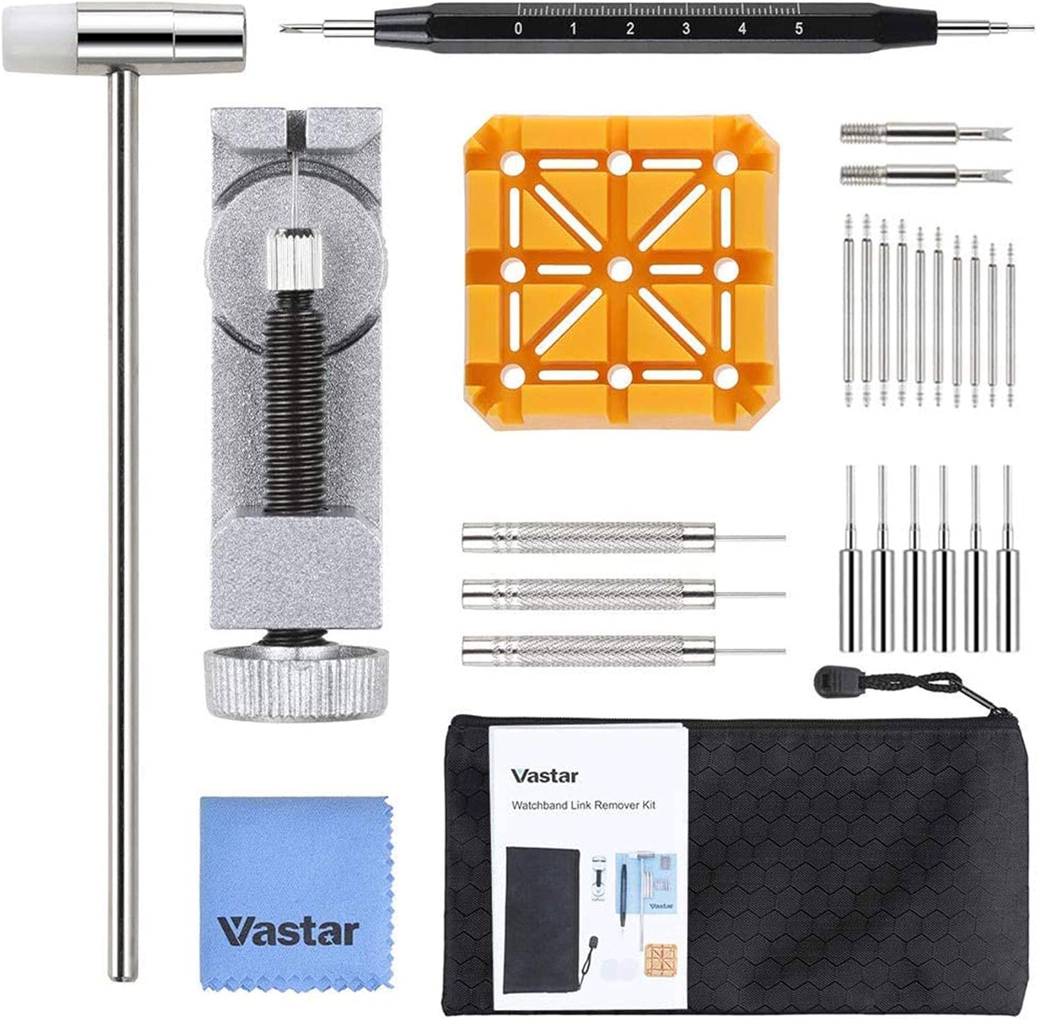 Vastar Kit de Reparación de Relojes - Herramienta de Extracción de Relojes con Correa de Reloj Removedor de Eslabones/Soporte de Correa de ...