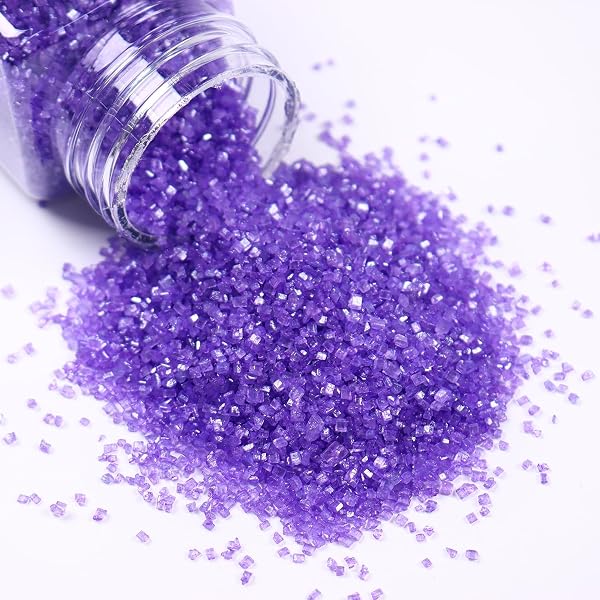 PURPLE SANDING SUGAR FOR BAKING, EDIBLE SPARKLING SUGAR SPRINKLES COARSE SUGAR CRYSTALS FOR CAKE DECORATION COOKIE CUPCAKE TOPPER ICE CREAM TOPPING SUPPLIES 150G/5.3OZ
