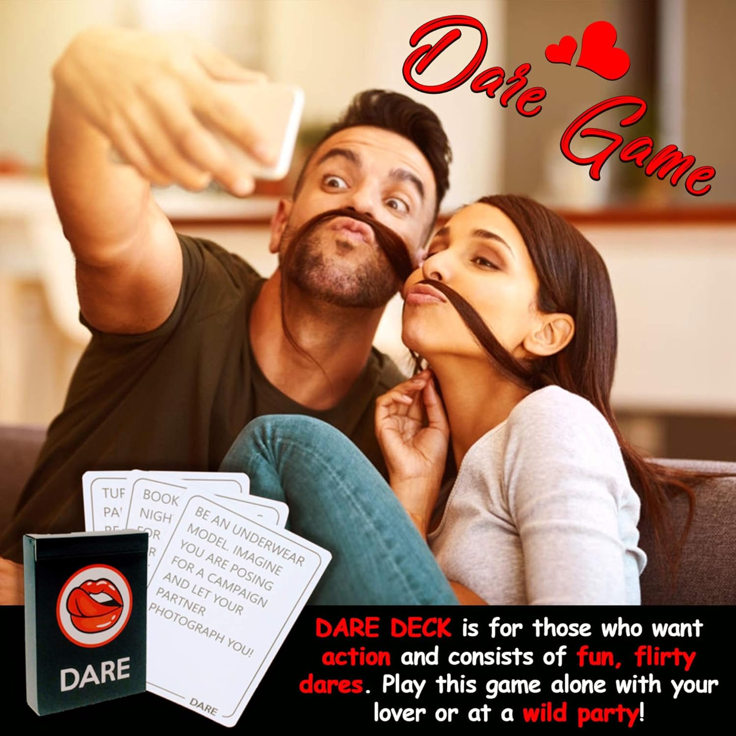 Fun and Romantic Game for Couples: Date Night Box Set with Conversation Starters, Flirty Games and Cool Dares - Choose from Talk, Flirt or Dare Cards for 3 Games in 1 - Lovely Gift!: Toys & Games