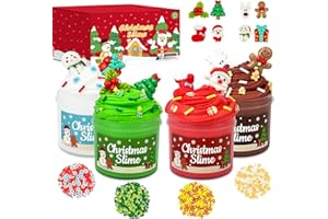 WONDRUS Christmas Slime Stocking Stuffers Gifts Toys for Kids 4 Pack, Xmas Party Favors Supplies Basket Goodie Bag Fillers for Toddler, School Classroom Non Candy Treats Prizes Stuff for Teens Boys Girls