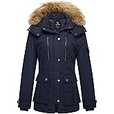 wantdo Women's Quilted Winter Coat Warm Puffer Jacket Thicken Parka with Removable Hood
