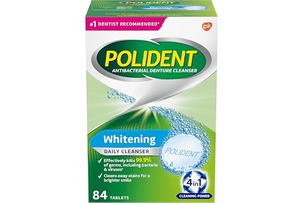 Polident Whitening Denture Cleanser Tablet (Packaging May Vary)