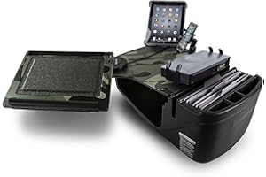 AutoExec AUE11096 Reach Front Seat Car Desk Green Camouflage Finish with Printer Stand, Phone Mount, and Tablet Mount