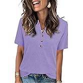 XMTOPYE Womens Summer Tops Short Sleeve Shirts Business Casual Outfits Trendy Fashion Beach Vacation Clothes 2025