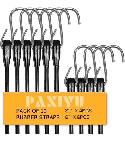6-Inch Bungee Cords With Hooks – 6-Pack Short Rubber Tarp Straps, 1.8X Stretch, EPDM For Canopy, Cargo & Storage
