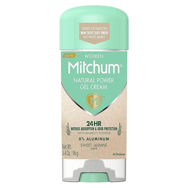 MITCHUM NATURAL POWER GEL CREAM FOR WOMEN, SWEET JASMINE, 3.4 OZ.