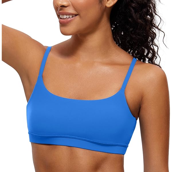 Promover Ribbed Sports Bras For Women Seamless Medium Iimpact Longline Sports U Neck Padded Yoga Cami(Black,XS) At Women's Clothing Store - View #11