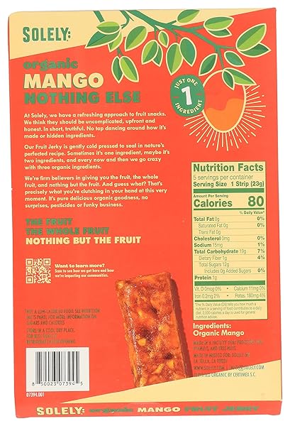 SOLELY MANGO FRUIT JERKY 5PK 4.1 OZ
