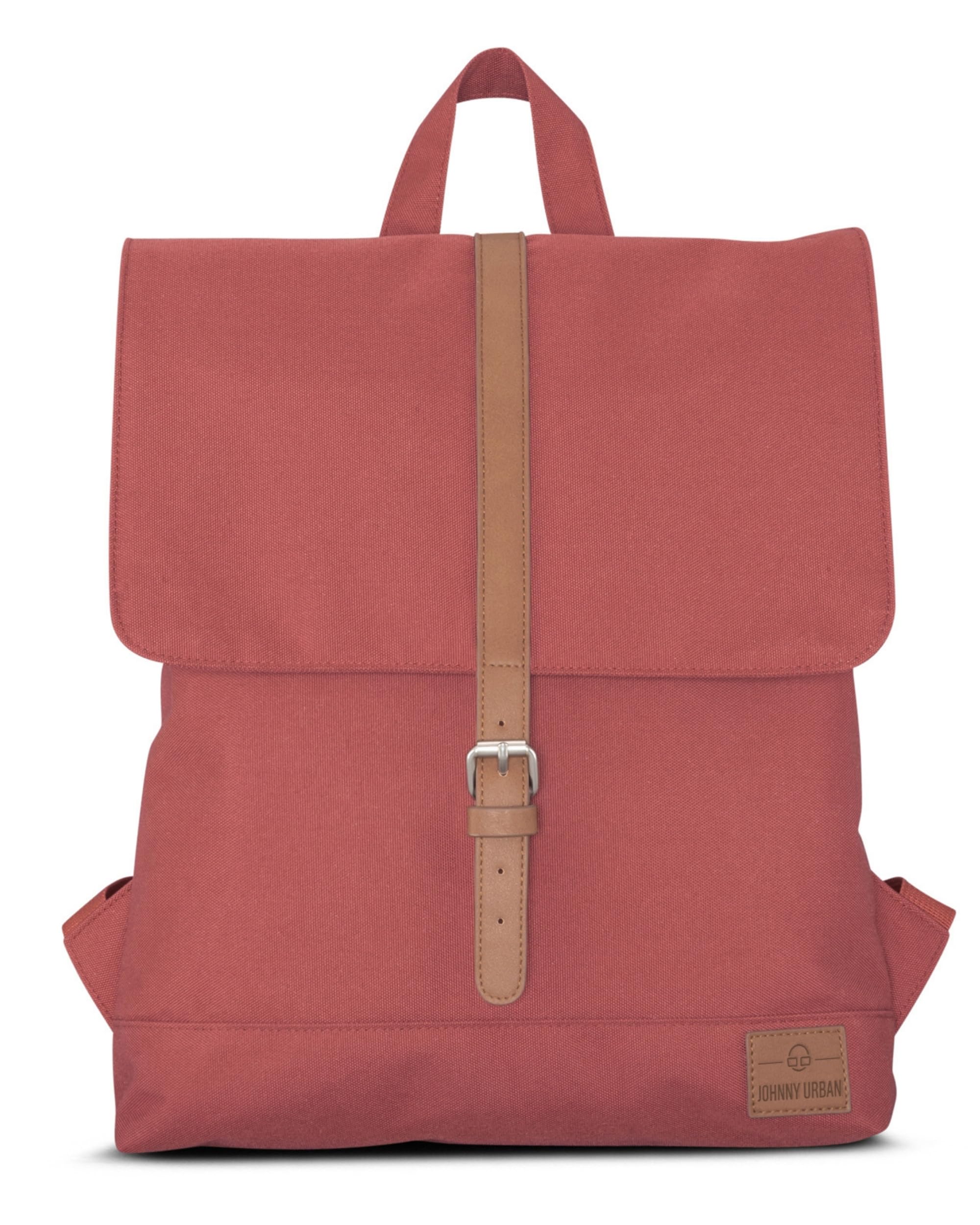 Johnny Urban Backpack Women Red Brown - Mia - Rucksack from Recycled PET Bottles - Mini Daypack - Water-repellant - 13" Laptop Compartment
