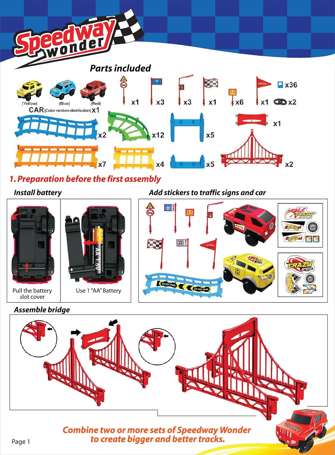 Wonder Gears Speedway Wonder – Speedway Assembly Adventure (92 Piece ...