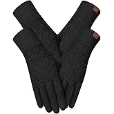 REACH STAR 2 Pairs Winter Gloves for Men and Women Touch Screen Elastic Thermal Knit Lining Warm Gloves for Cold Weather