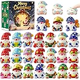 24Pcs Christmas Gnome Stress Balls Bulk,Mini Christmas Slow Rising Stress Relief Squishies Fidget Toys for Kids,Christmas Party Favors,Stocking Stuffers Gifts Goodie Bag Fillers