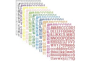 MOSA BEAR 1512 pcs 1 Inch Vinyl Alphabet Stickers - Waterproof Self-Adhesive ABC Letters & Numbers for DIY Crafts, Mailbox Decor, Classroom Signs | 12 Sheets Colorful Durable Decals (Multi-Color)