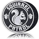 Squirrel Patrol 3" Funny Dog Harness Patch &ndash; Embroidered Morale Patch with Hook and Loop for Vest, Backpack, Patch Wall (Black-Squirrel)