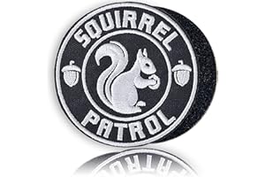 FENGECHOCSTM Squirrel Patrol 3" Funny Dog Harness Patch – Embroidered Morale Patch with Hook and Loop for Vest, Backpack, Patch Wall (Black-Squirrel)